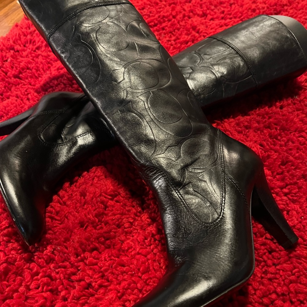 Coach black leather Boots size 7.5